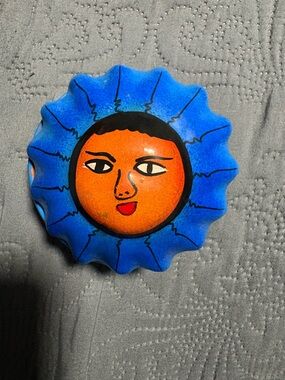 Vintage Mexican Pottery Trinket Box – Hand-Painted Talavera Style